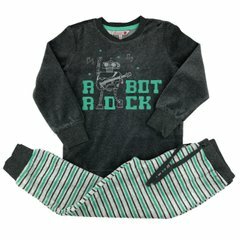 Піжама Велюрова "Робот" Сіро-Зелена Boboli | Магазин детской одежды Baby Avenue Піжама Велюрова "Робот" Сіро-Зелена Boboli
